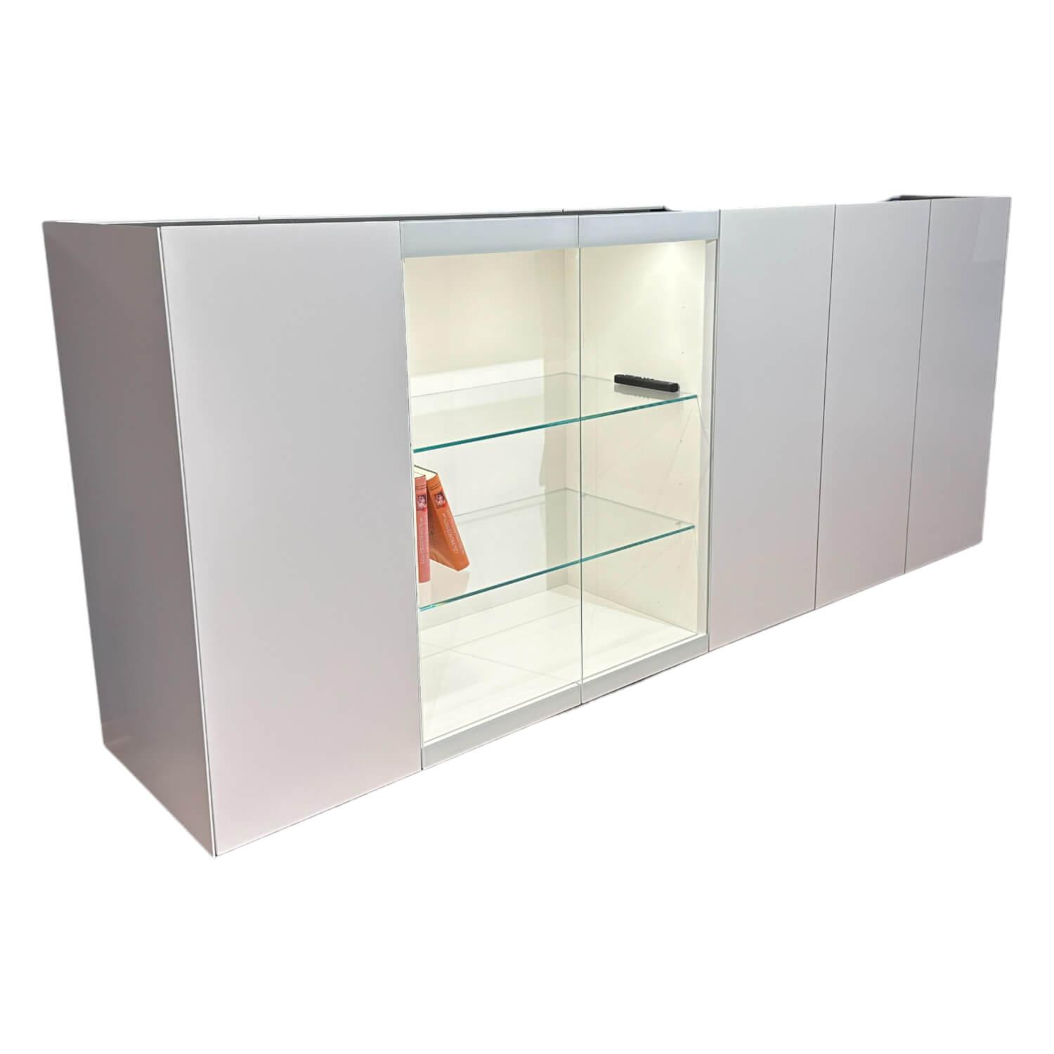 Highboard 251 Just Cube Light Lack M03 Schneeweiß Steinplatte