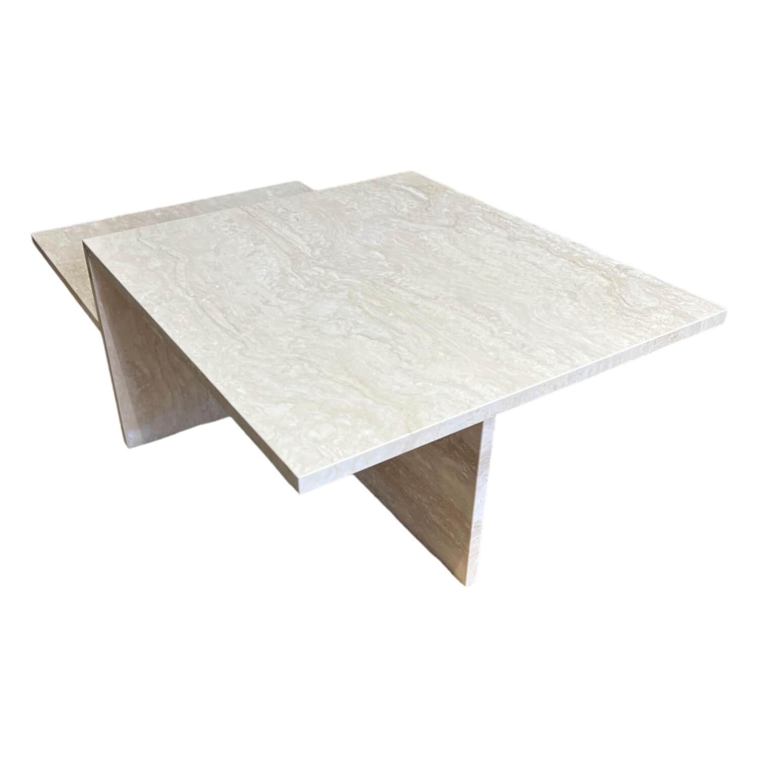 Couchtisch Distinct Coffee Table Travertine Stein Weiß