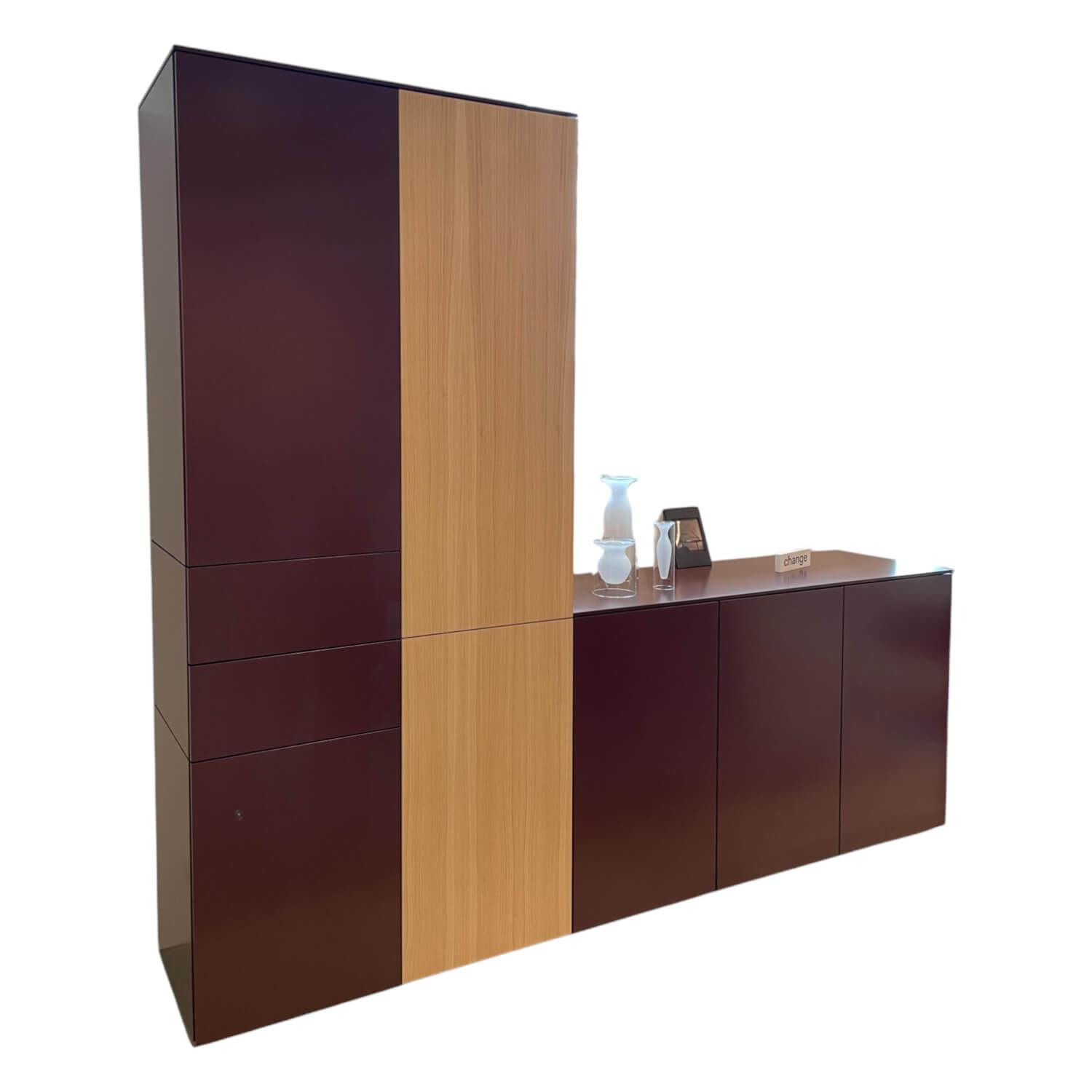 Schrank Change Mattlack M41 Burgund Eiche mit Sideboard