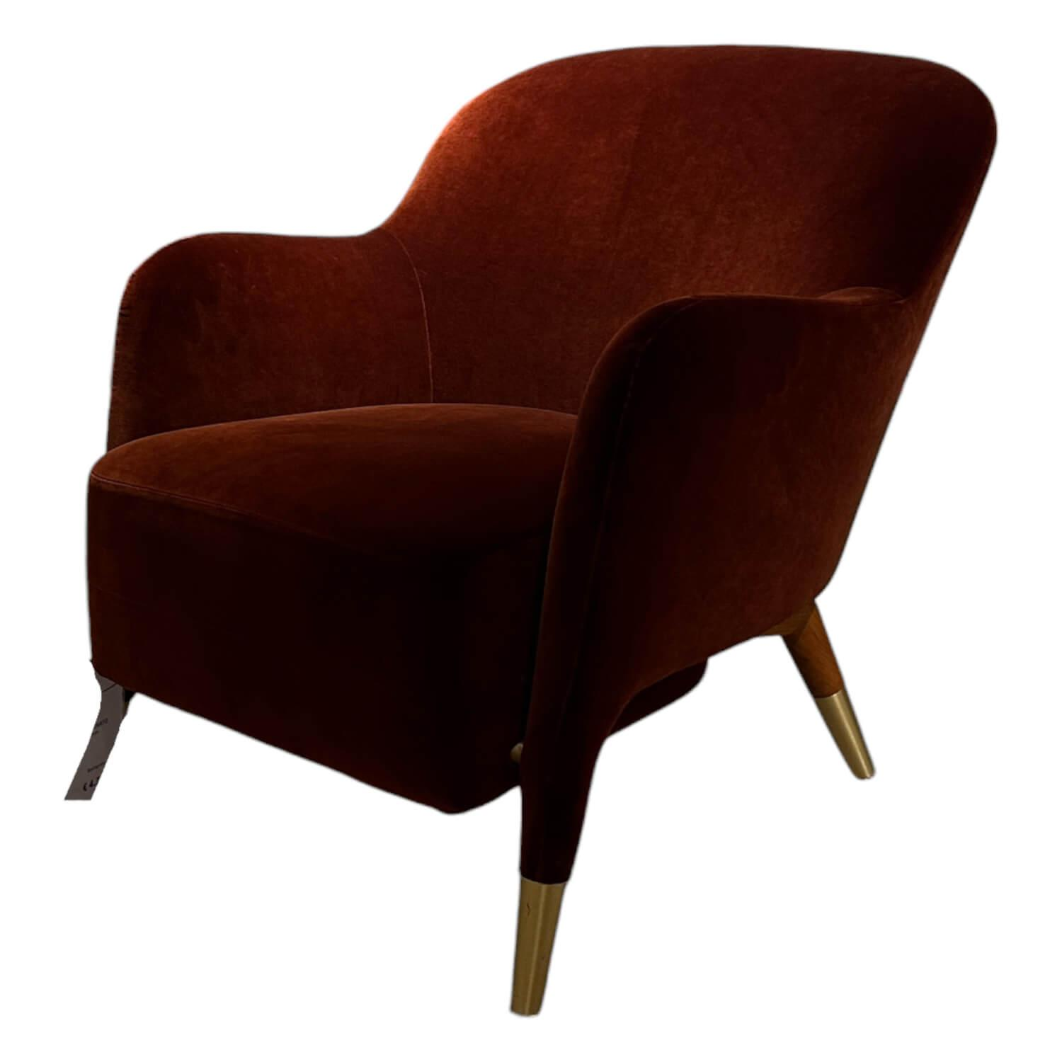 Sessel Gio Ponti Stoff Web W6278 Granato Rot D1514 Amerikanischer Nussbaum