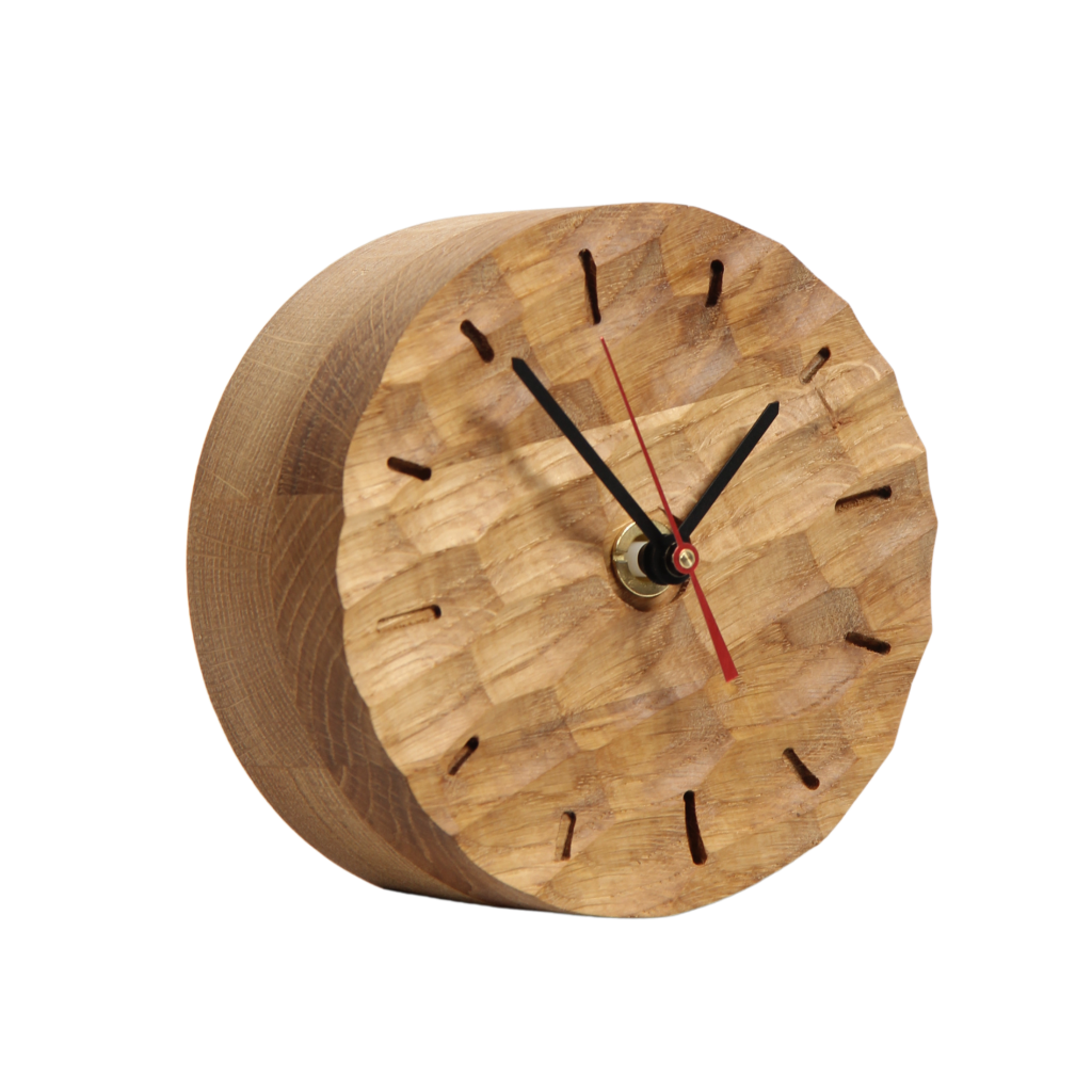 Rio Lindo – Dunes Table Clock – runde Design Tischuhr aus Eichenholz