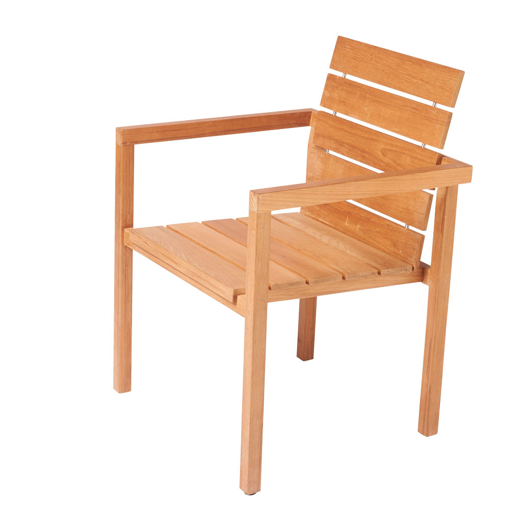 Traditional Teak – Maxima – moderner, stapelbarer Gartenstuhl aus Teak