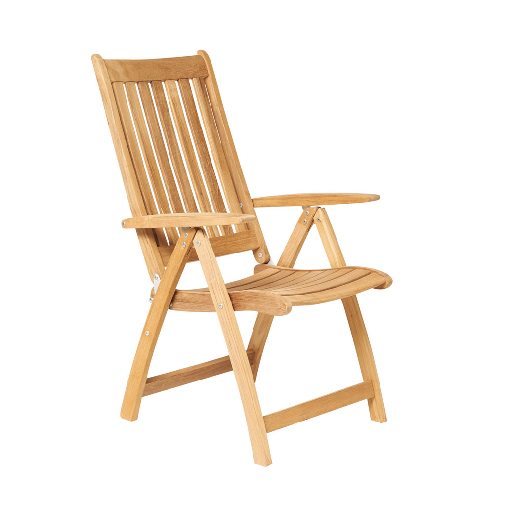 Traditional Teak – Alexia Recliner – Hochlehner Klappstuhl aus Teak