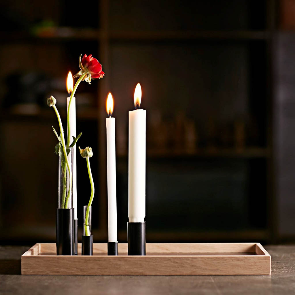 The Oak Men – Candle Tray – Holzablett mit 4 magnetische Kerzenhalter