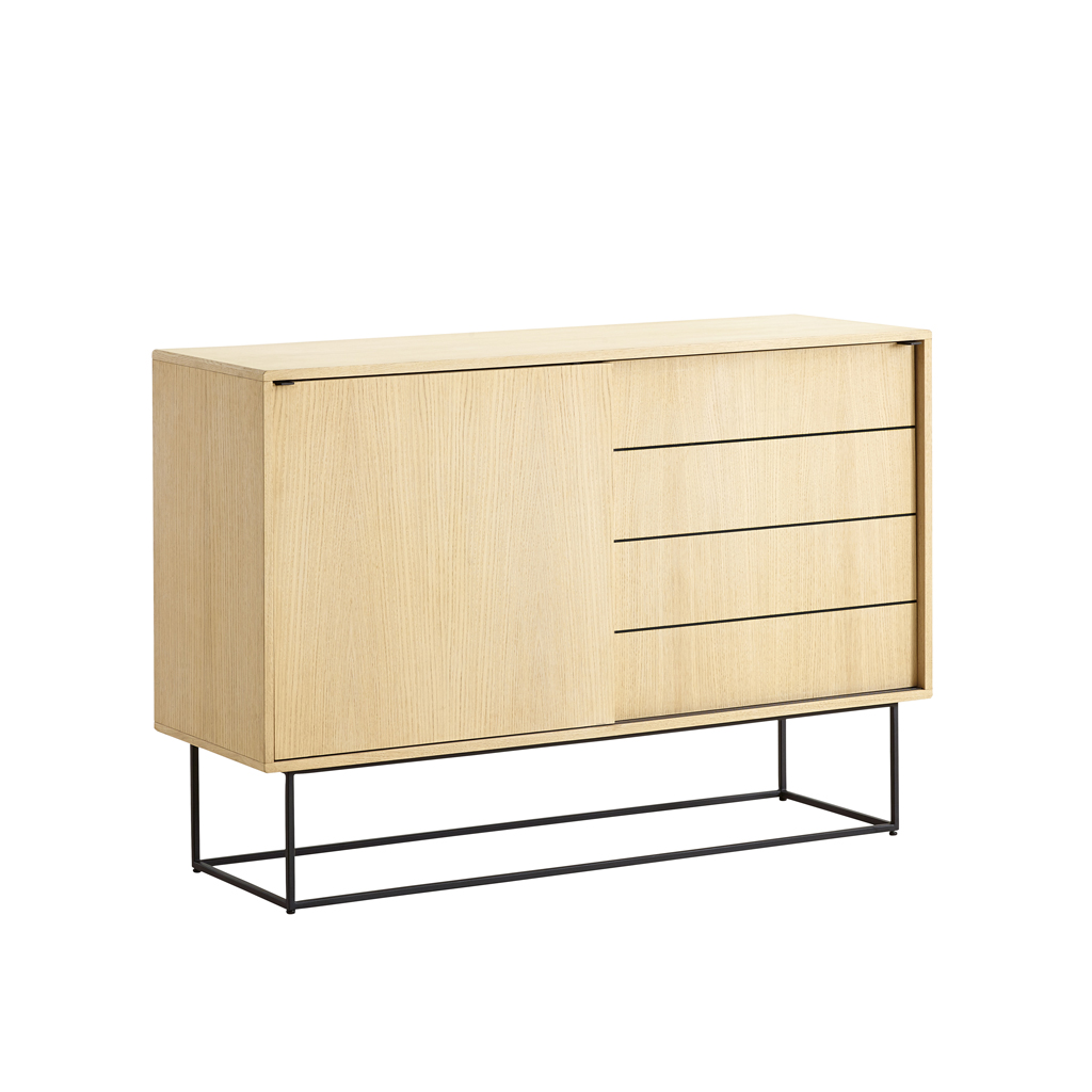 Woud – Virka high – dänisches Design Sideboard mit Schiebetür aus Holz