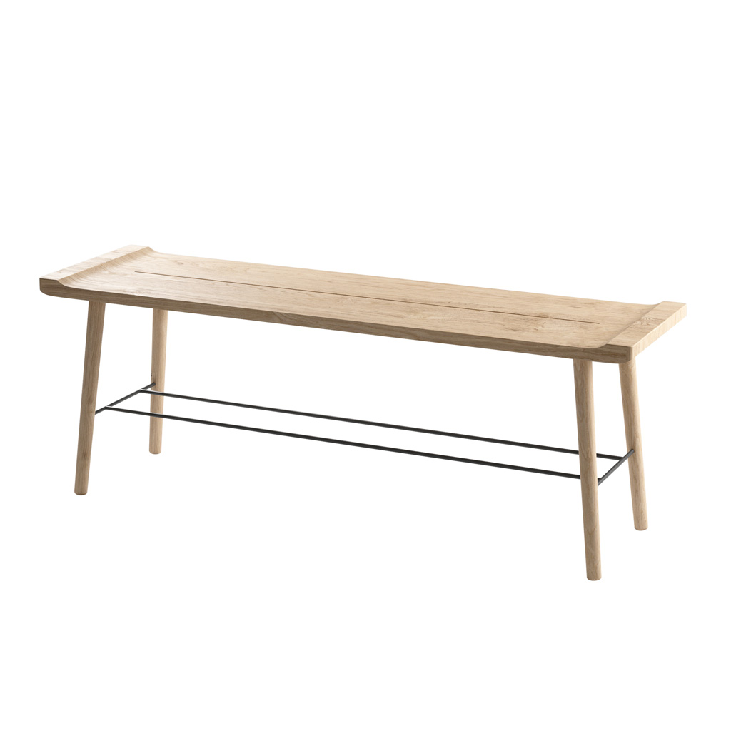 EKTA Living – Scala Bench – Designer Sitzbank aus Eichenholz – 124 cm