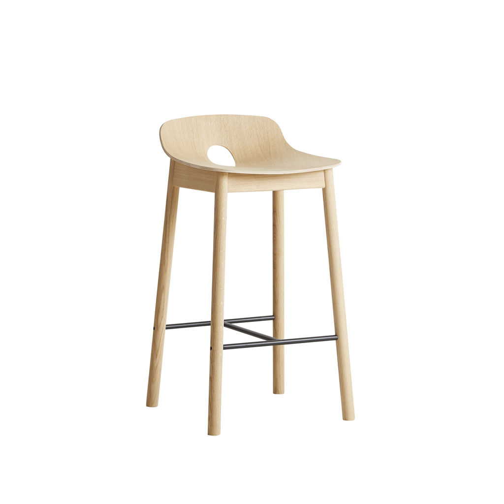 Woud – Mono Counter Chair – Design Tresenstuhl aus Holz mit Lehne