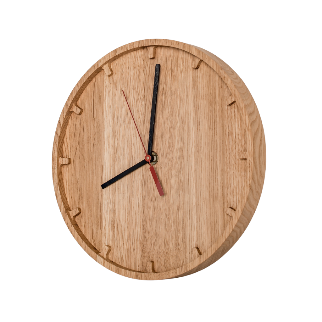 Rio Lindo – Wall Clock – runde Design Wanduhr aus Eichenholz