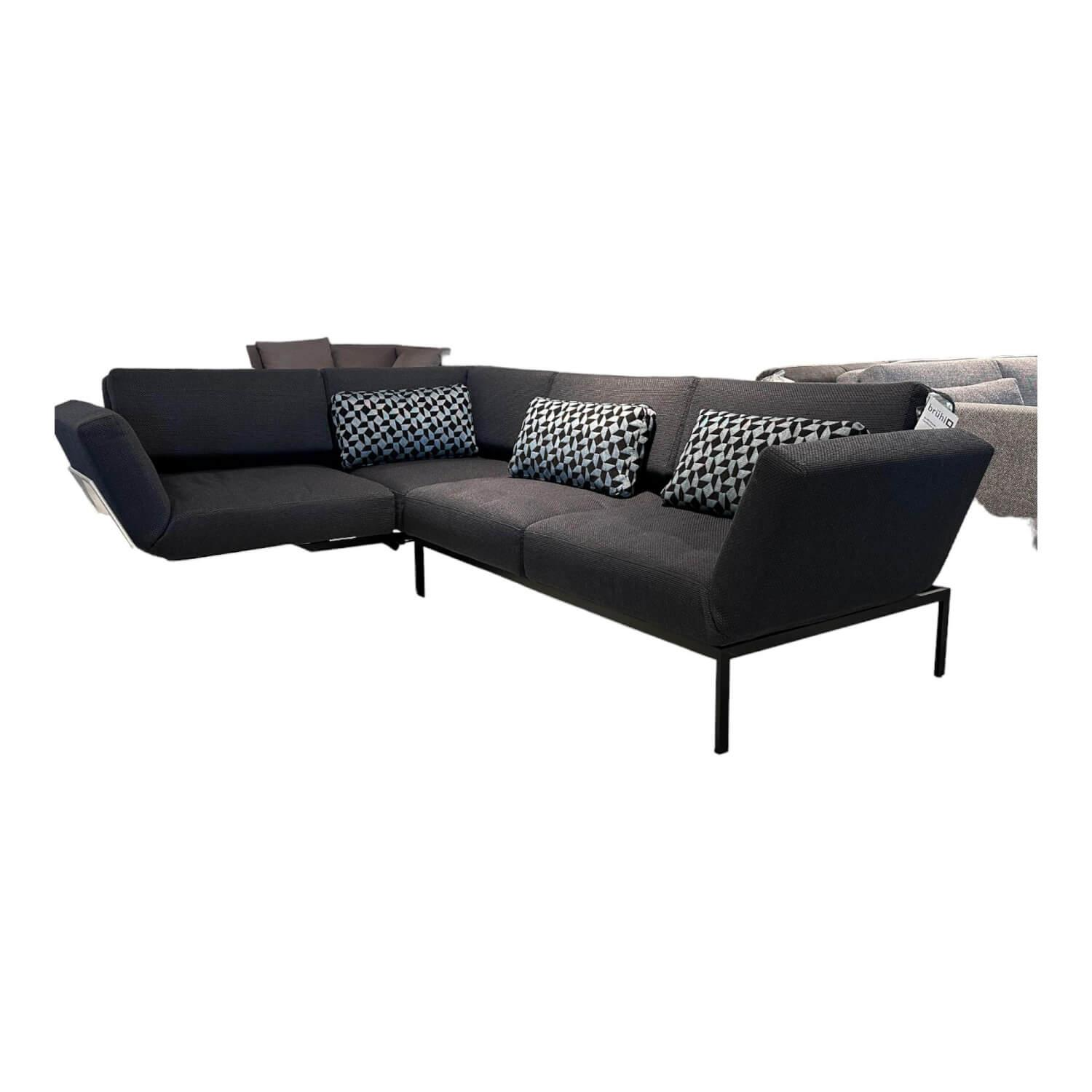 Ecksofa Roro In Stoff 3687/98 Dunkelblau Gestell In Metall Schwarz Pulverbeschic…