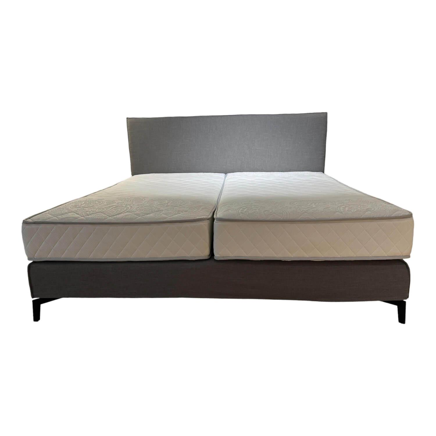 Boxspringbett Slimm Bezug Stoff Casa 65 Grey Grau Metallfüße Schwarz Inklusive U…