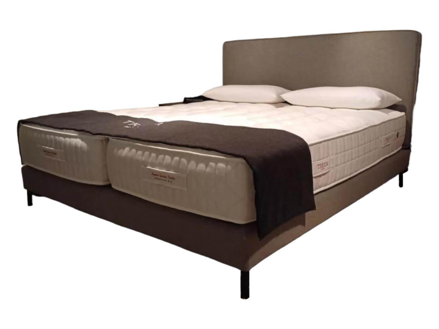 Boxspringbett Adonis Stoff Anatole Roche Grau mit 2 Matratzen