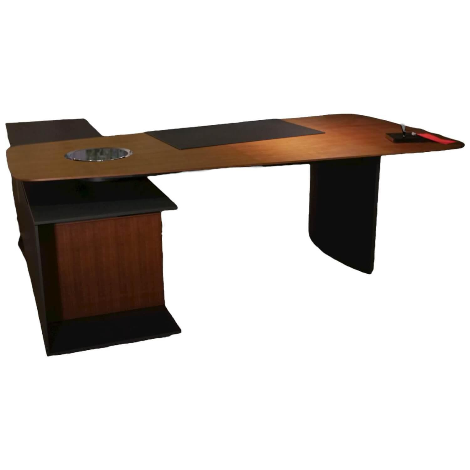 Keypiece Communication Desk Nussbaum Höhenverstellbar Mit Leder Ein- Und Auflage…