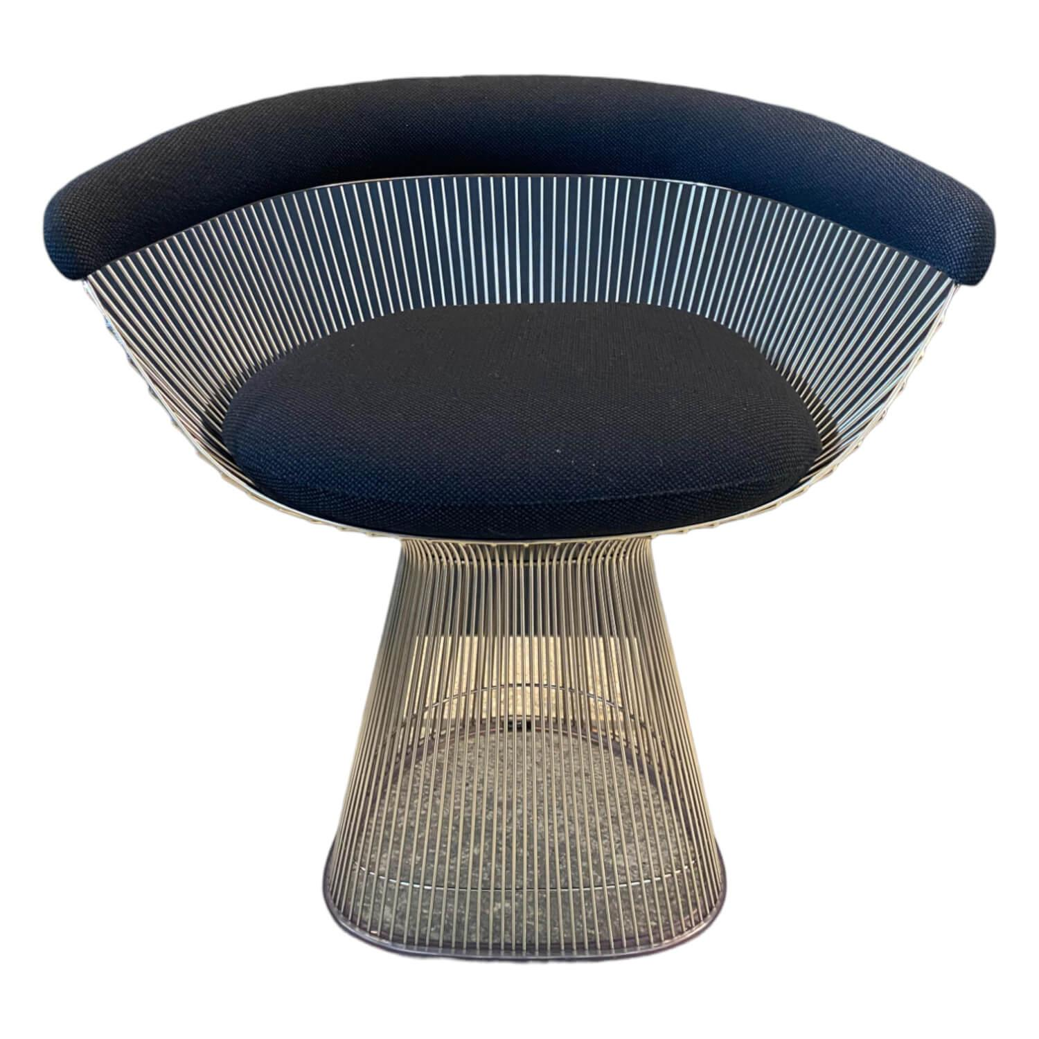 Stuhl Platner Side Chair Stoff Black Pad Credo Gestell Nickel