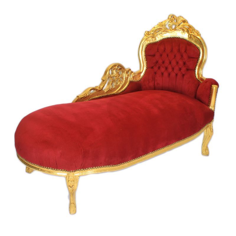 Chaise longue gold-bordeauxe