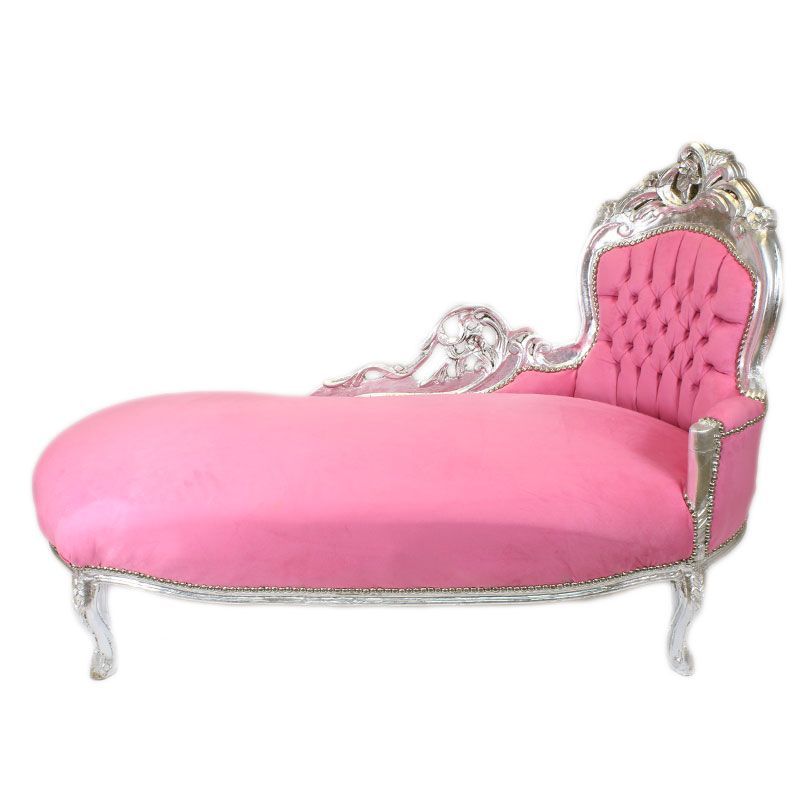 Chaise longue silber /rosa