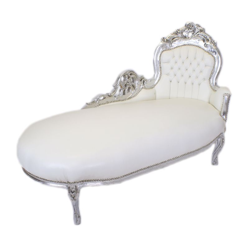 Chaise longue silber /weiss