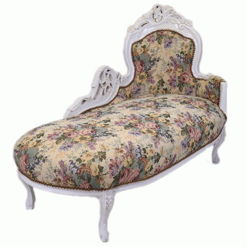 Chaise longue Creme / braun