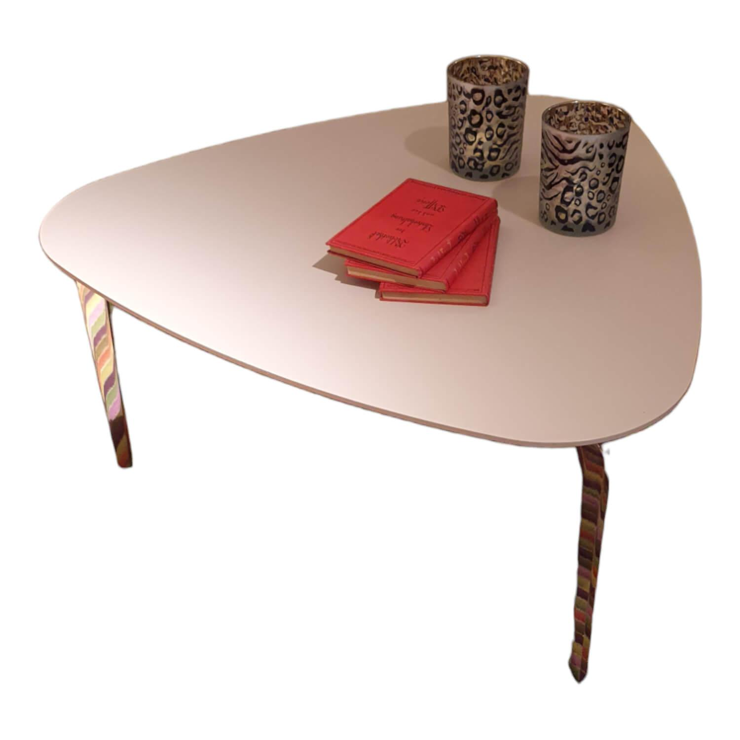 Couchtisch Solo T2 Lack Matt MDF Puder Rosa Weiß