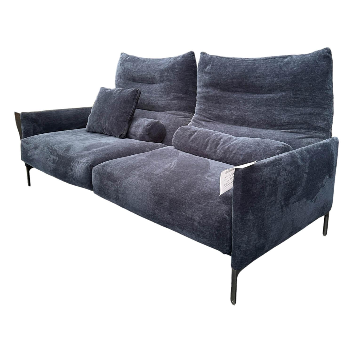 Sofa Avalanche Stoff 8146 Blau-Violett Ablage Eiche Massiv Natur Gestell Feinstr…