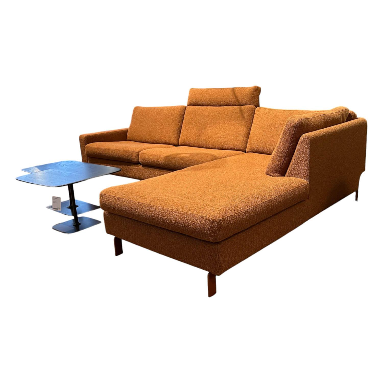 Ecksofa Conseta Stoff 8202 Rost Orange Schmalfuß Orange Inklusive Kopfstütze