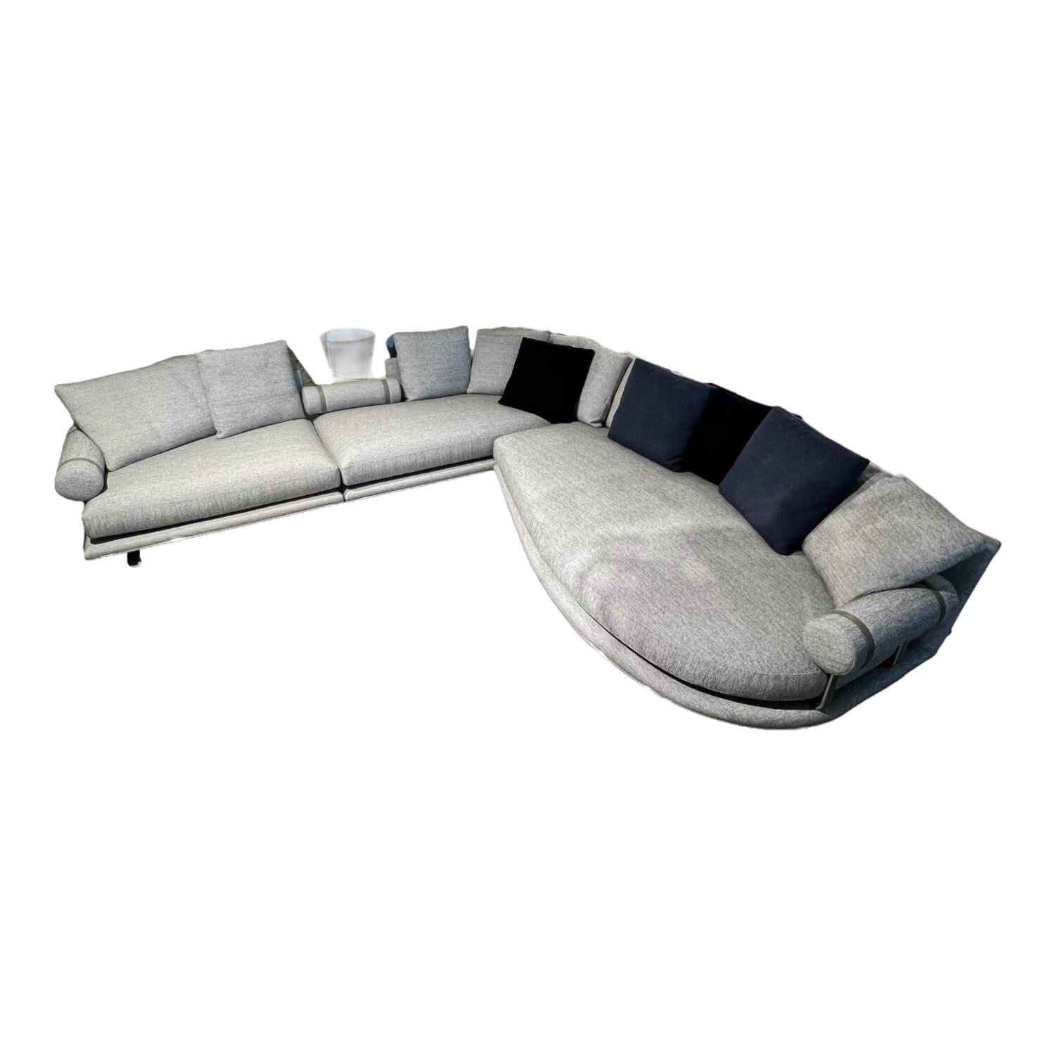 Ecksofa Noonu Stoff CAT S Sara Anthrazit Melange 2625159 mit 12 Kissen