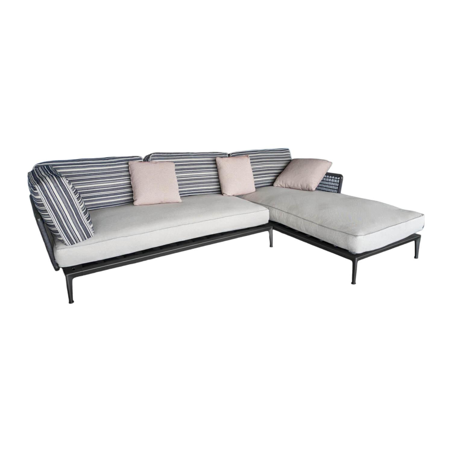 Ecksofa Ribes Outdoor Stoff Elisir Nature mit 7 Kissen