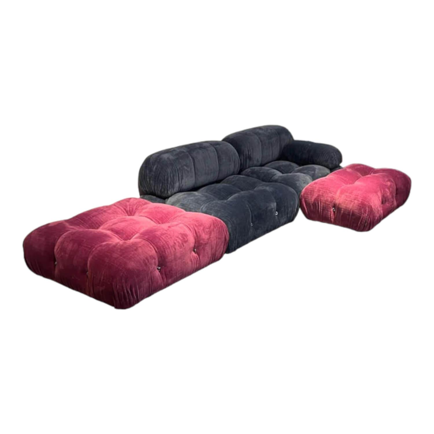 Sofa Wohnlandschaft Camaleonda Stoff Enia Rosa Und Grau Füße Buche