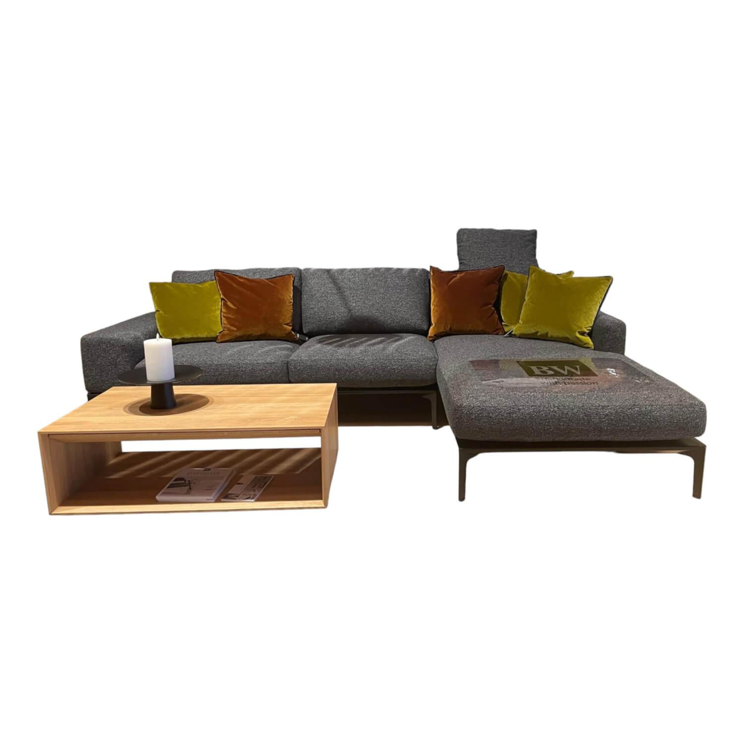 Ecksofa Spirit Stoff Prince BW-1781-191Anthrazit Metallfuß Matt Schwarz