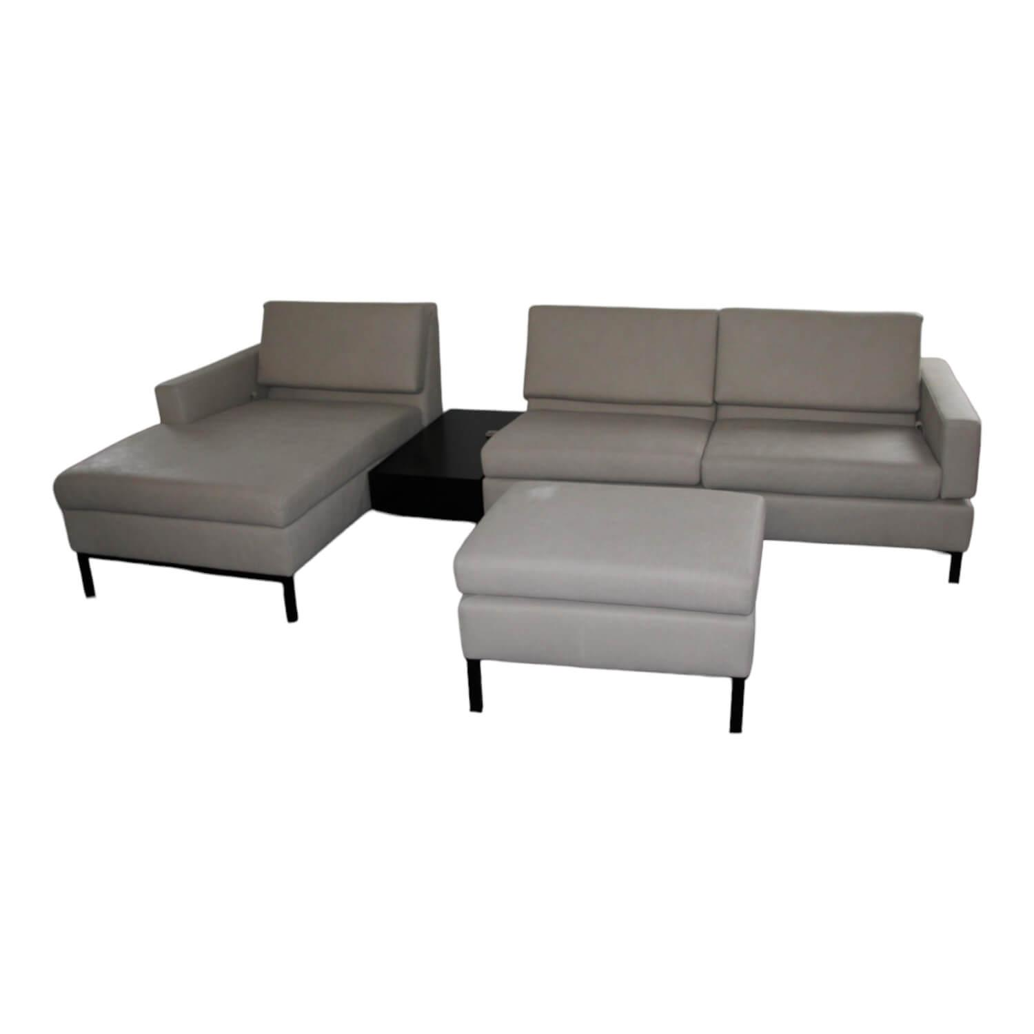 Ecksofa Tomo Taron 5668 40 Grau Grün Metalluntergestell Schwarz Pulverbeschichte…