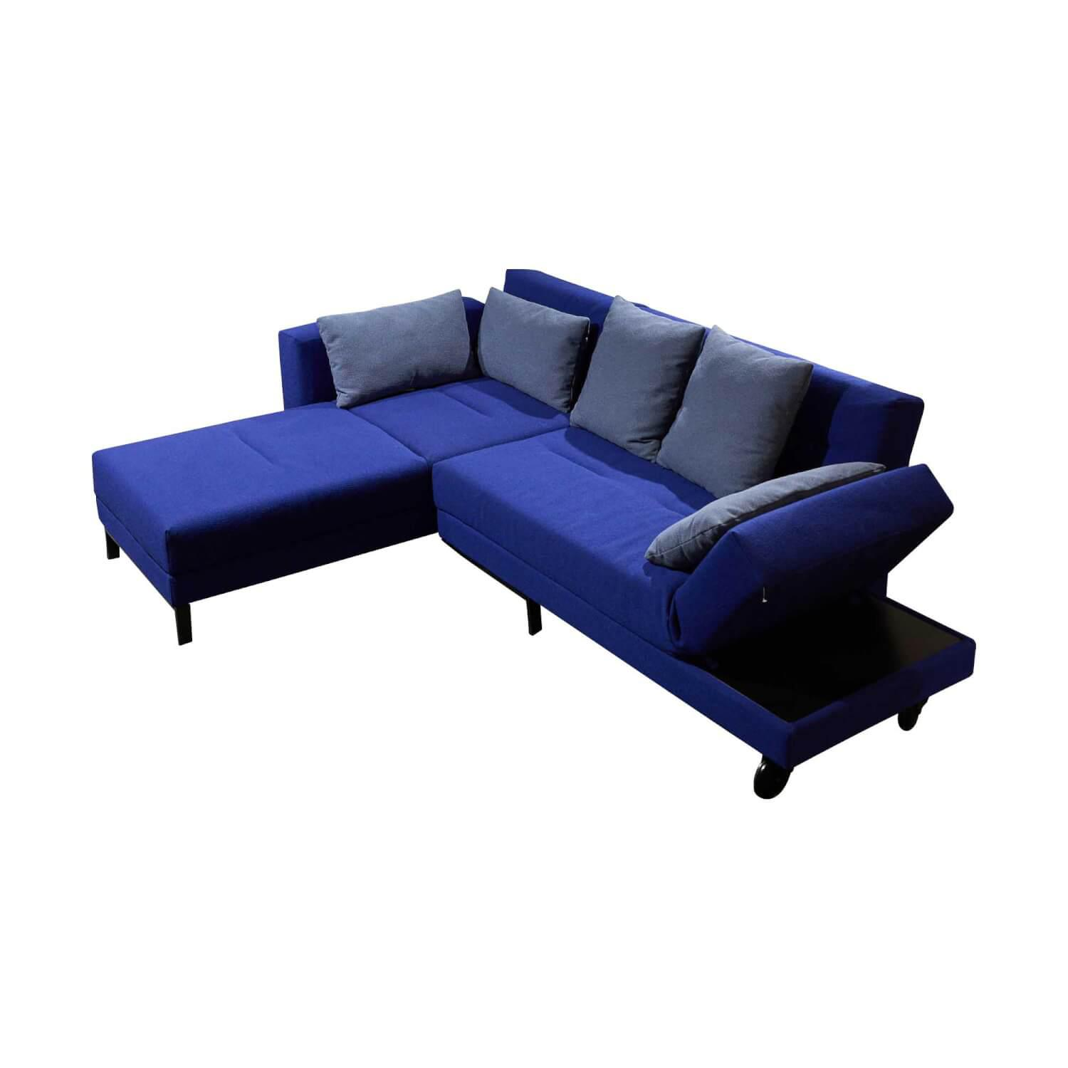 Polstergarnitur Four-Two Soft Bezug Stoff Blau Gestell Schwarz Mit Drehsofa Und …