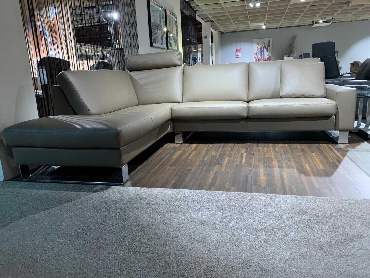 Ecksofa Classics 500 Leder C Fango 560 mit Kopfstütze