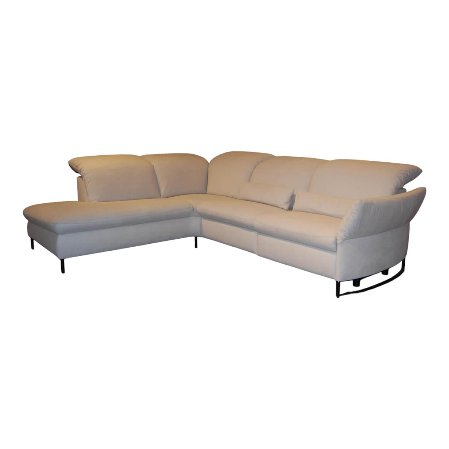 Ecksofa Viviana Stoff 6 Ravello Silver mit Relaxfunktion