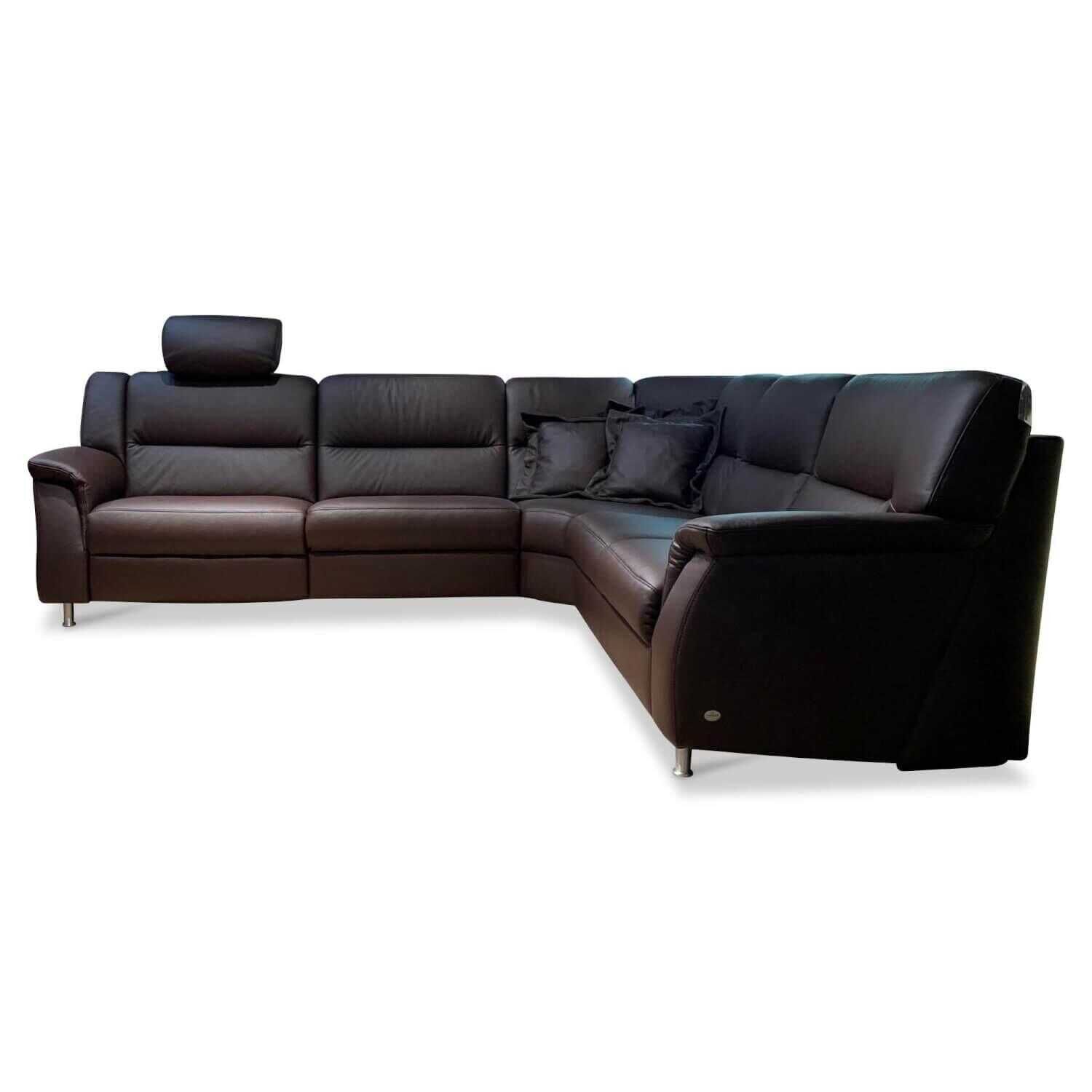 Ecksofa 1104 PRC Leder LL Soft 31 Nougat 281×251 Rücken Echt Wallfree