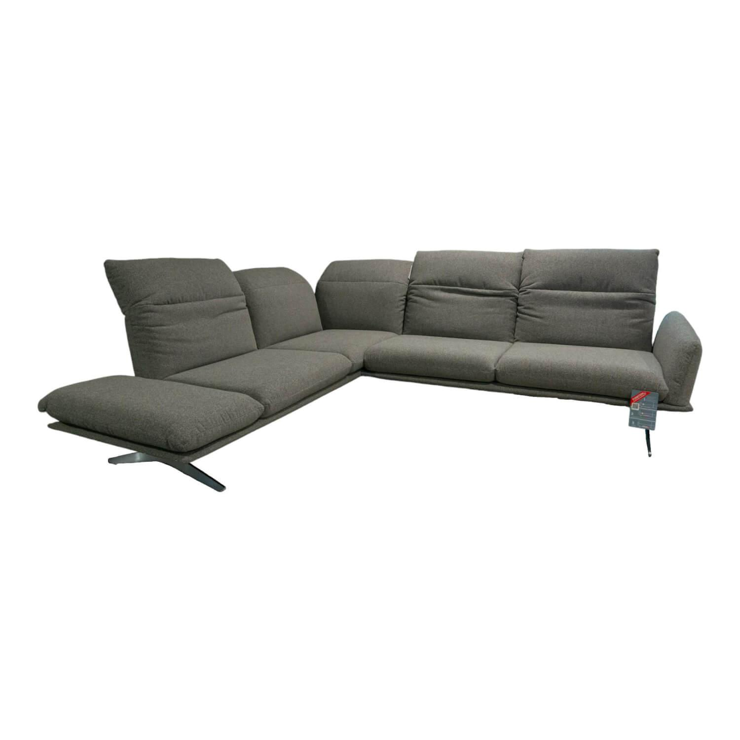 Ecksofa Calmo Stoff 13 Educa 93 Sitz Polyschaum M-Kufe Nickel Satiniert