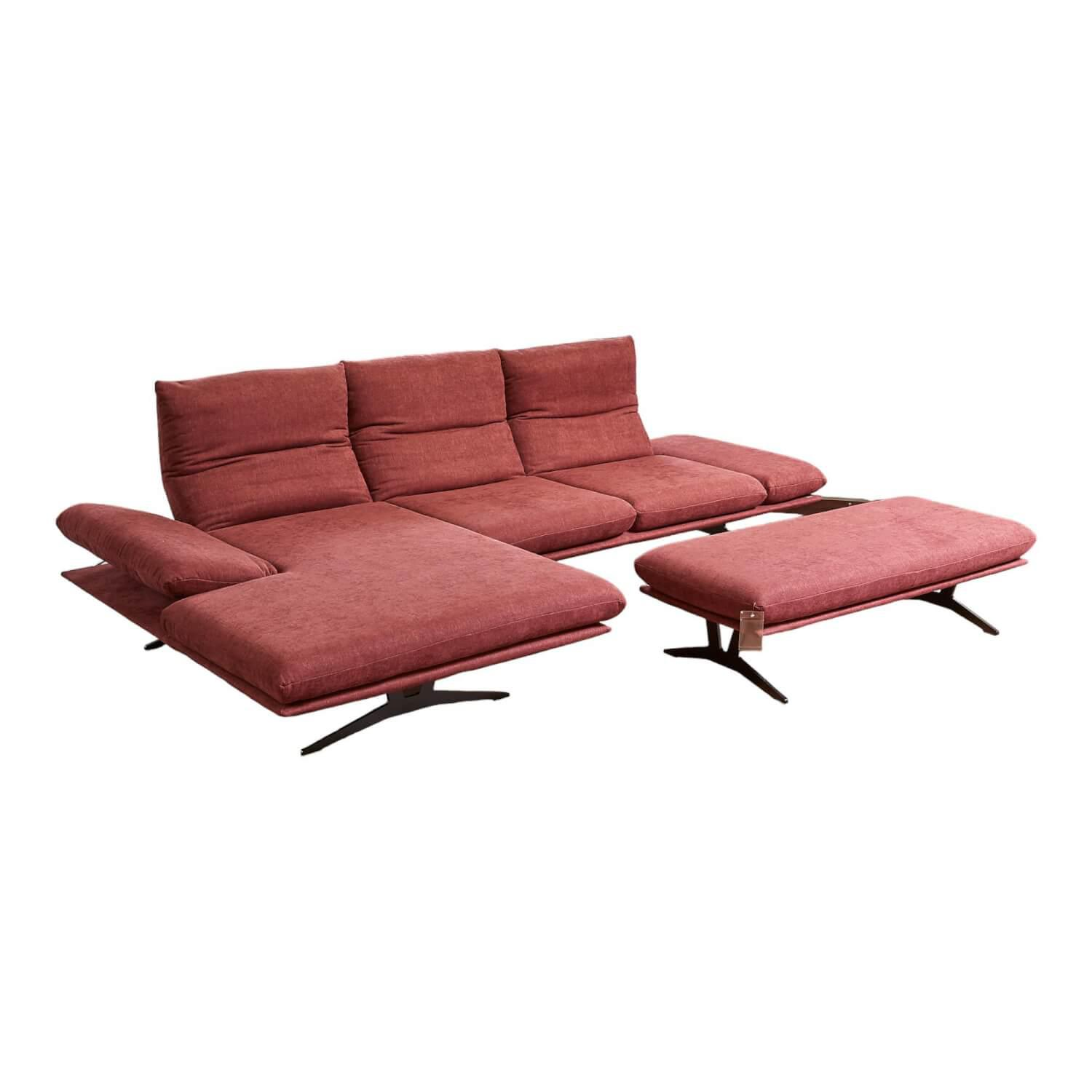 Ecksofa Francis Stoff 10 Impression 49 Metallkufe Pulverbeschichtet Matt Schwarz