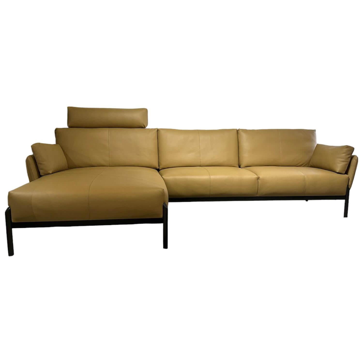 Ecksofa Enna Leder 17882 Ceras 8290 Argile Füße Epoxy E2200 Nuit Silk