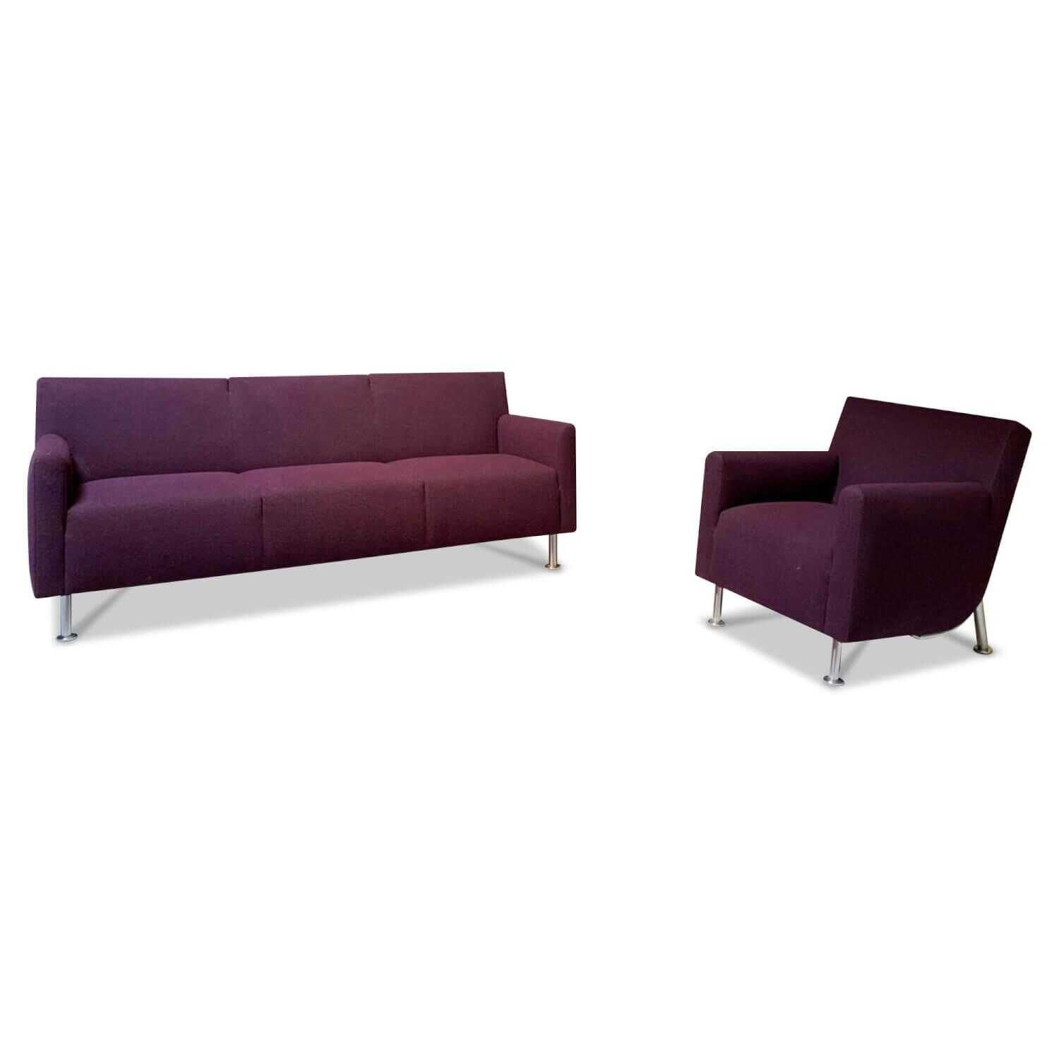 Polstergruppe Rooby Stoff 4 83290 Villa 90 Violett mit Sessel