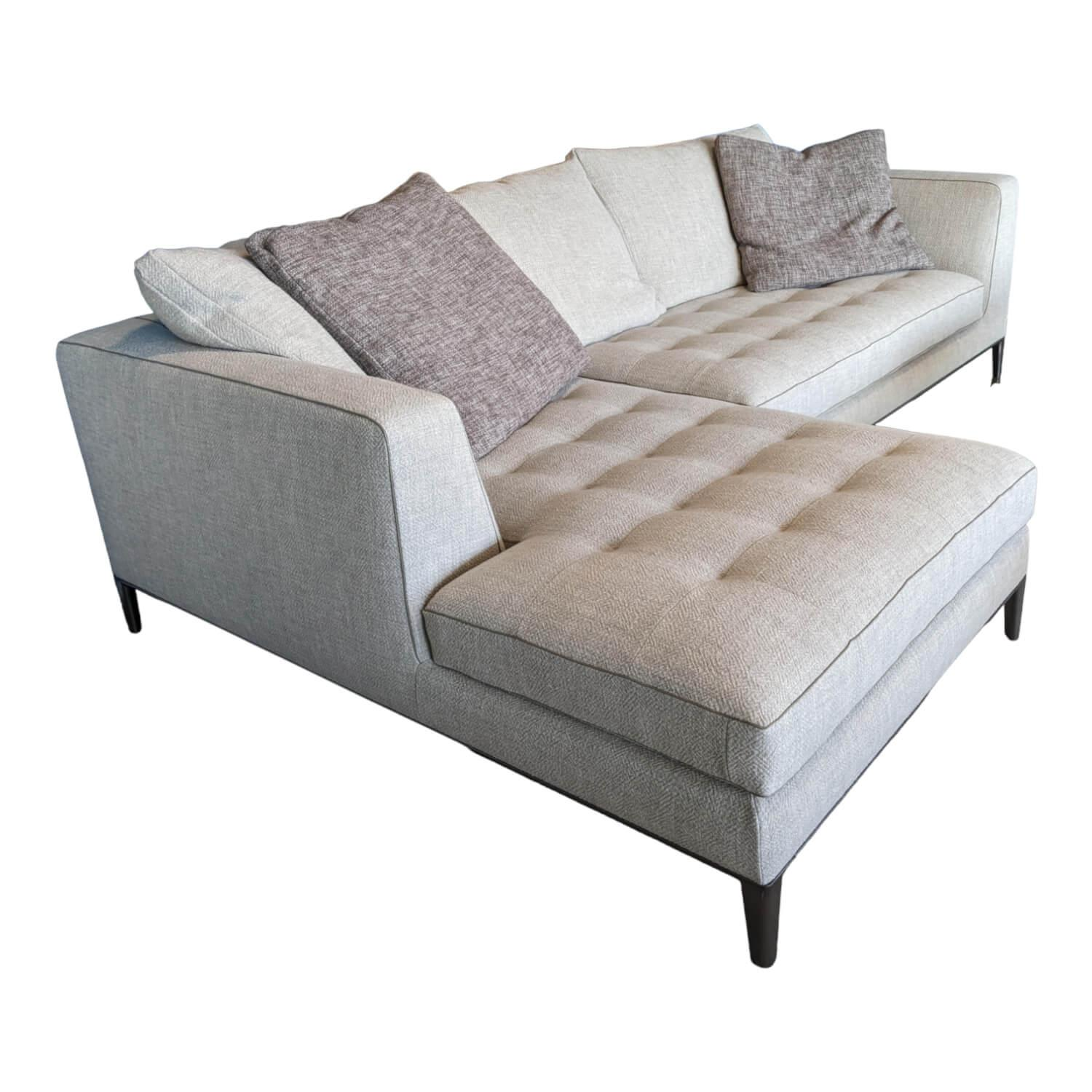 Ecksofa Lucrezia Soft Stoff Solaris 300 Tortora Beige mit 5 Kissen