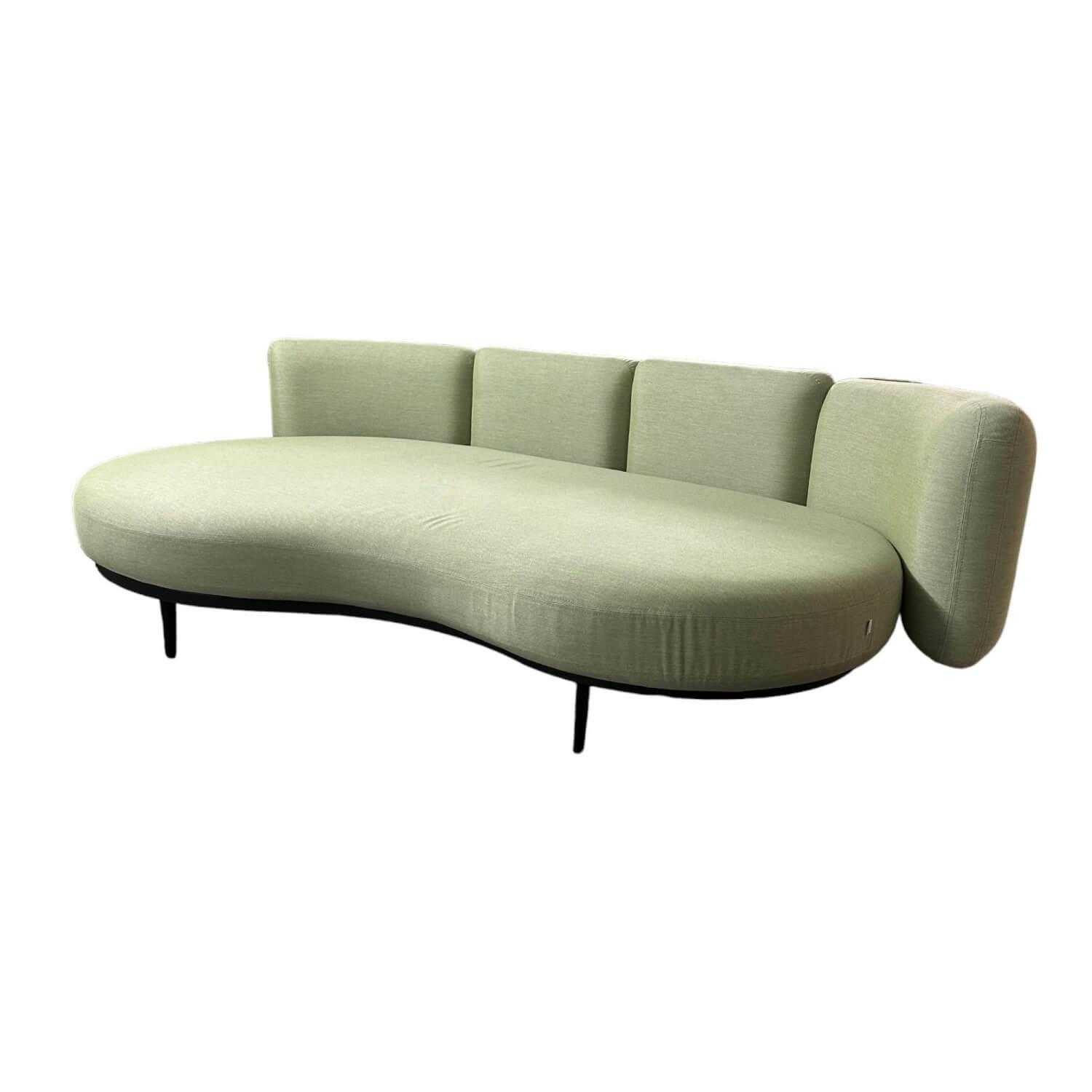 Ecksofa Wohnlandschaft Organix Lounge Bezug Stoff Dry Sage Linen Grün