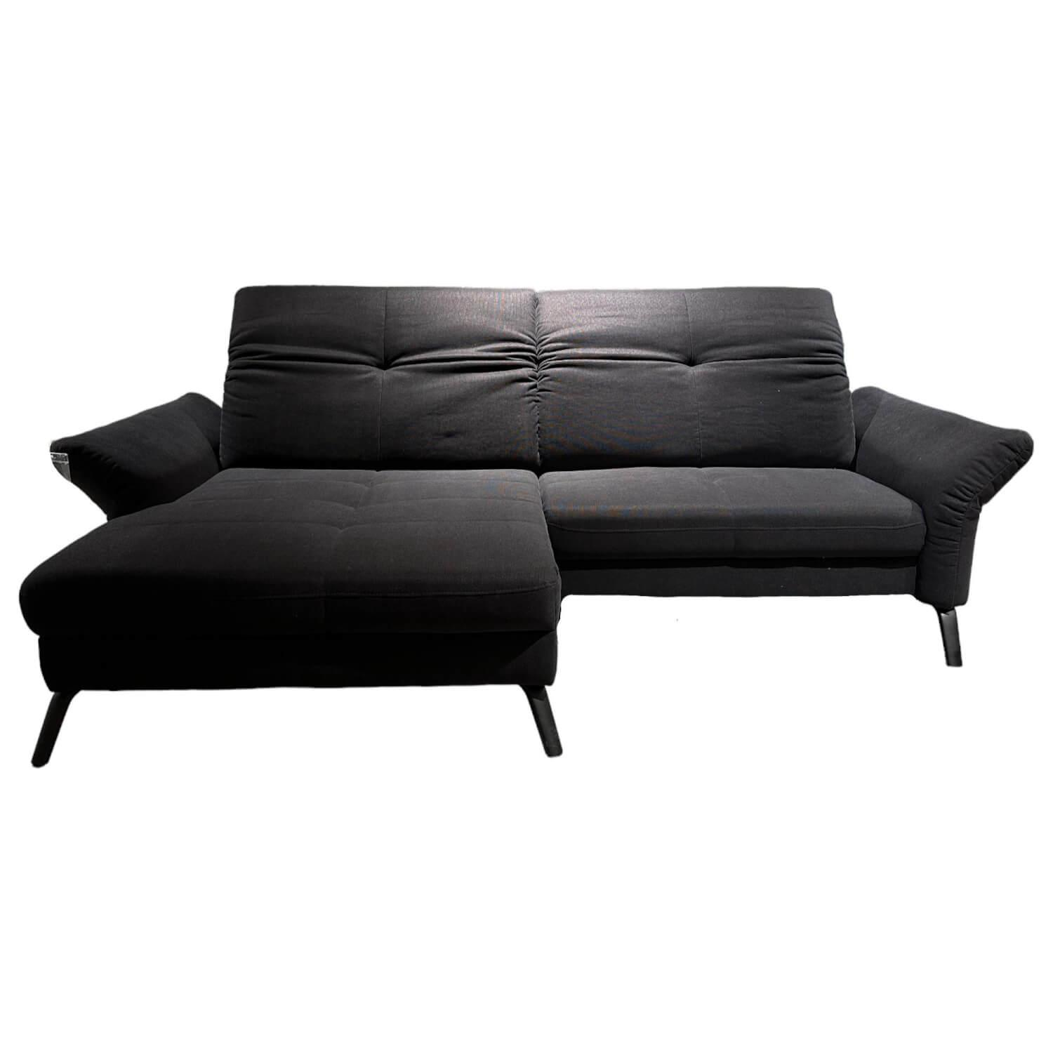 Ecksofa Stoff Cavallo Beage 06 Grau Metallfuß Schwarz Matt