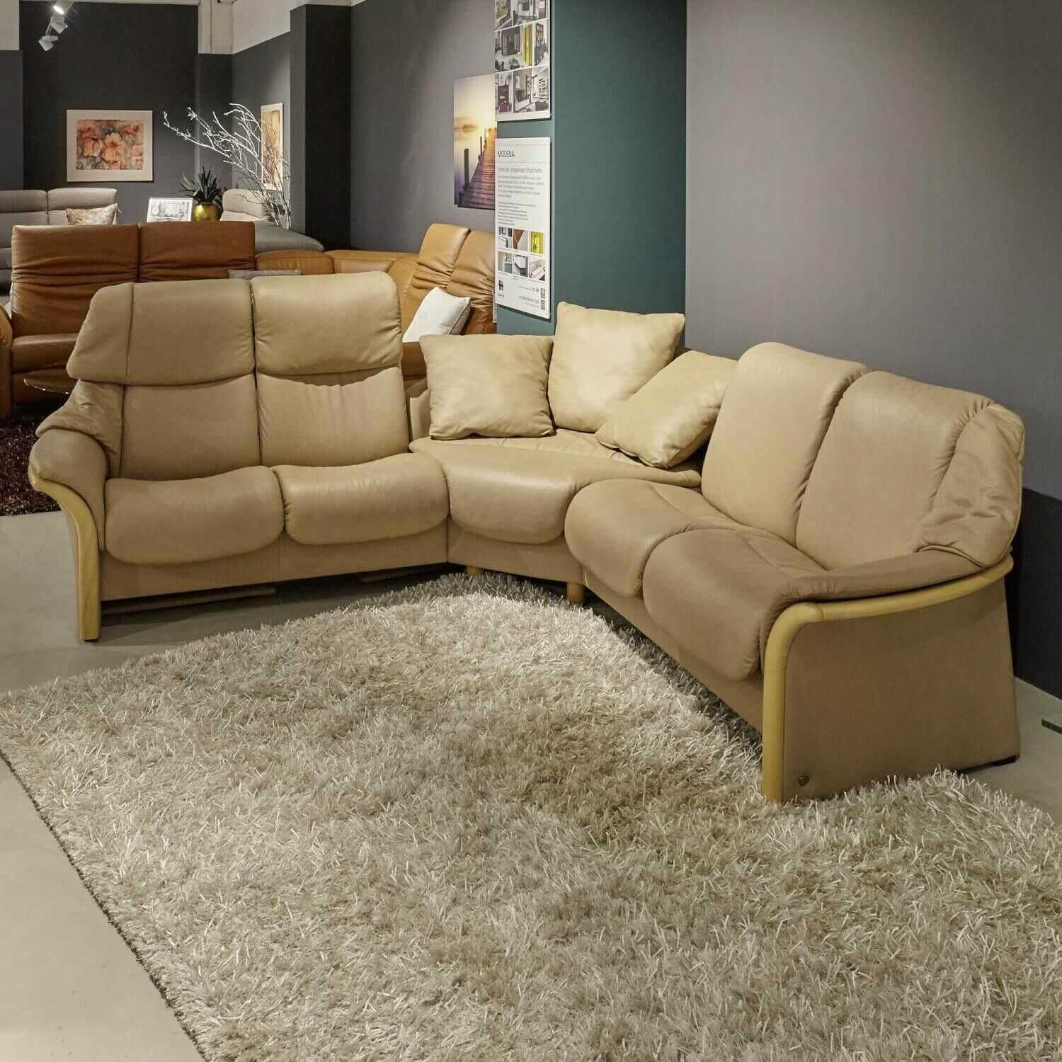 Ecksofa Eldorado Leder Paloma Sand Buche