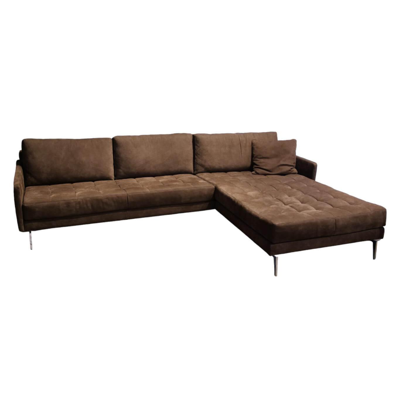 Ecksofa Unlimited 5 Leder Nabuk Braun Diesel Brandy Braun