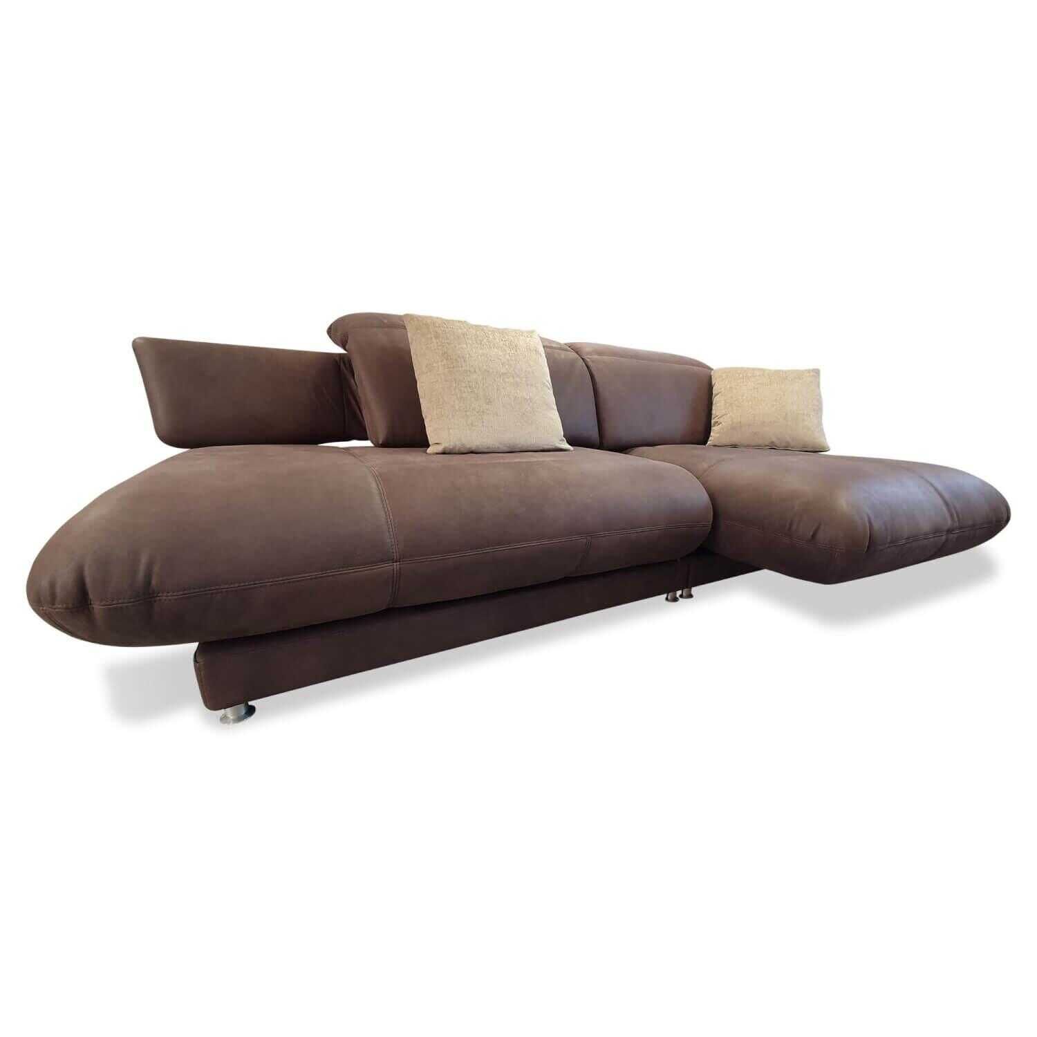 Ecksofa Artana Leder PG2 Wood Braun mit Schwenkfunktion