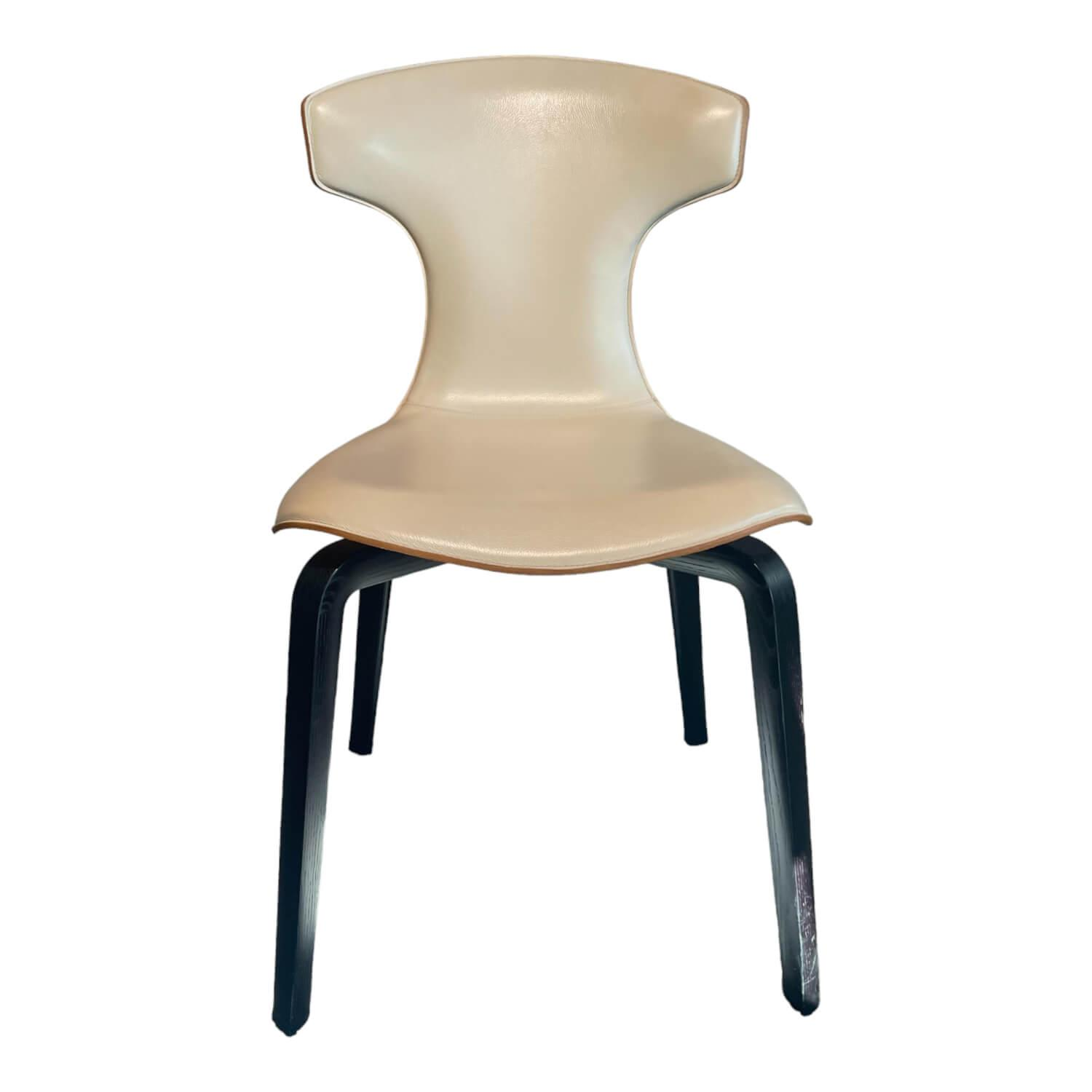 Stuhl Montera Leder Saddle Extra Camello Beige Gestell Esche Gebeizt