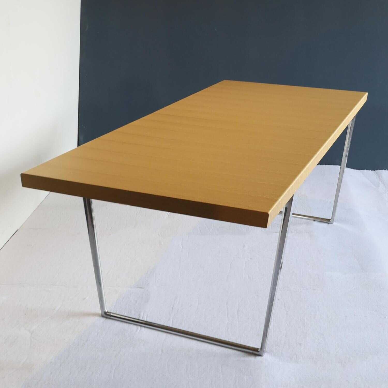 Extendable Dining Table Tischplatte Furnier Eiche Natur Gestell Aluminium Mit Au…