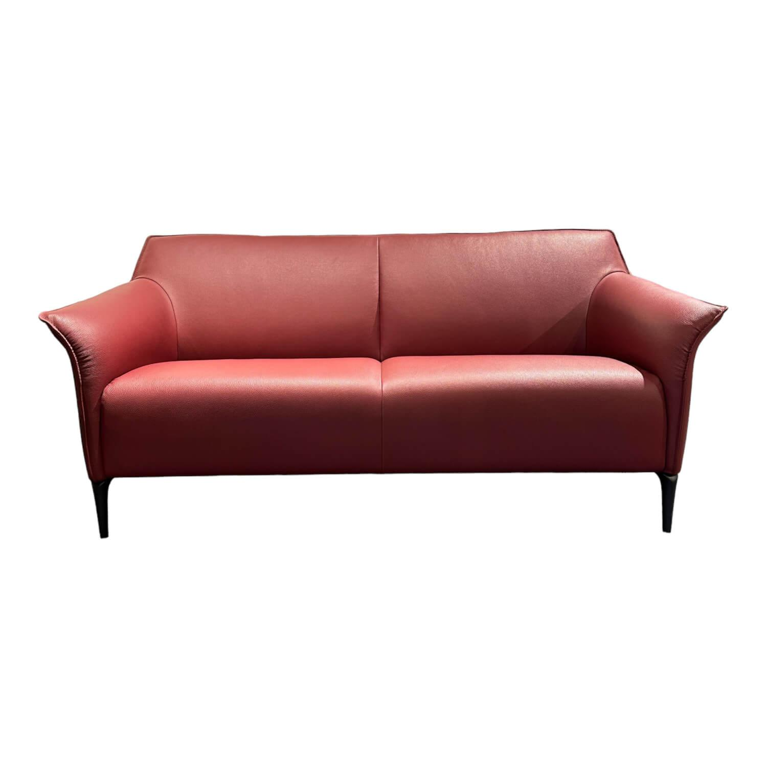 Sofa Mayon Leder Senso Granata Rot Füße Schwarz