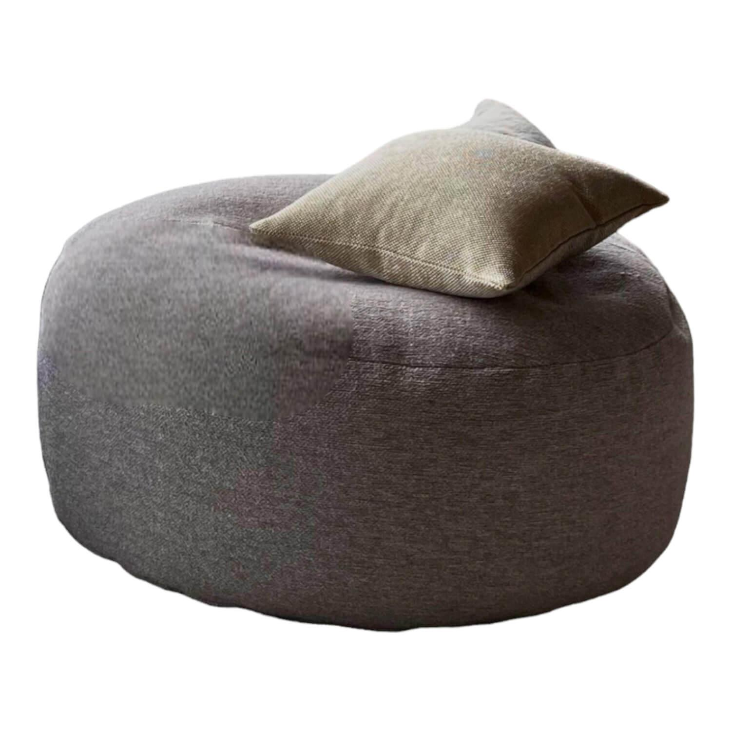 Pouf Frizzino Bezug Stoff Frise 01 Beige Grau Ohne Dekokissen