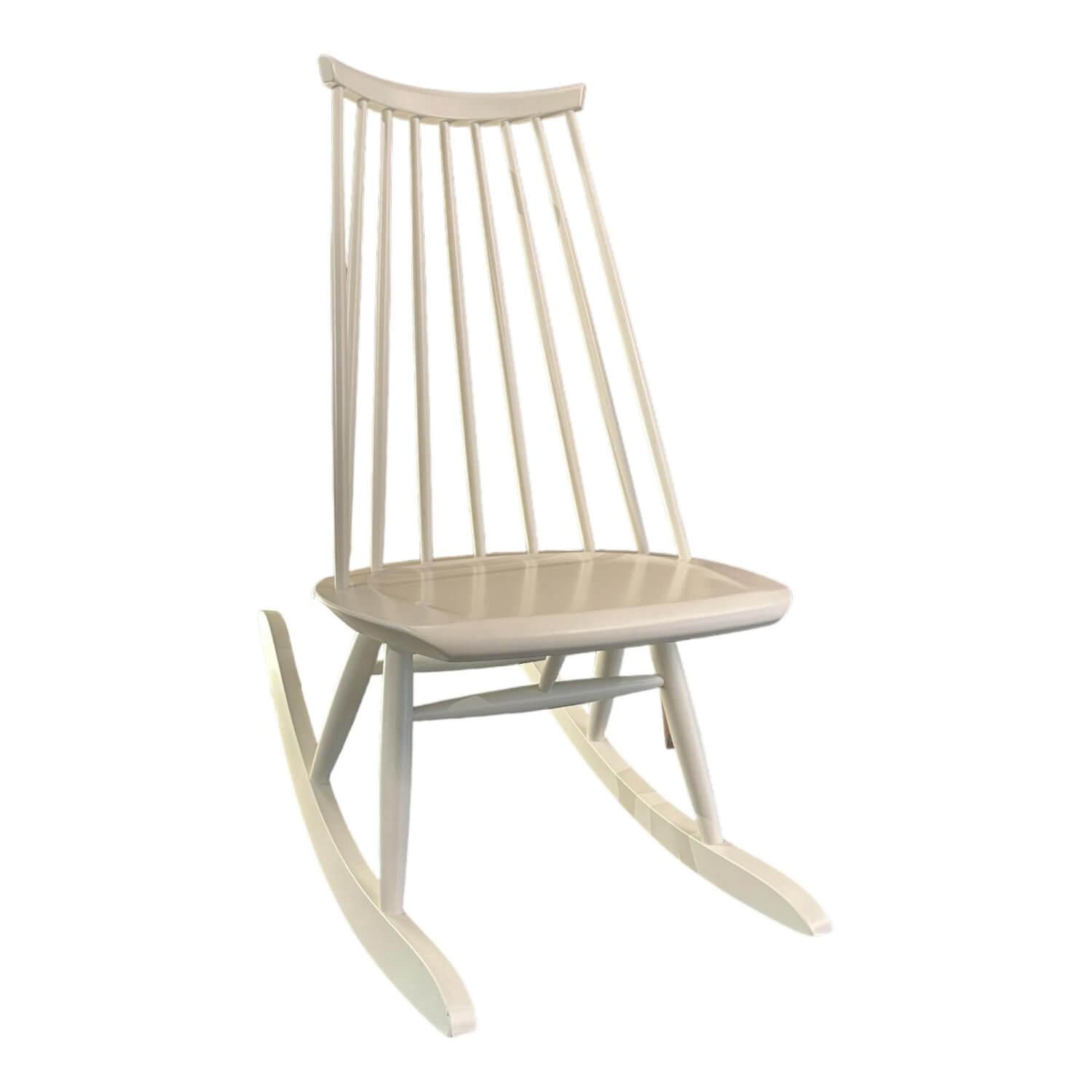 Schaukelstuhl Mademoiselle Rocking Chair Birke Massiv Lack Weiß