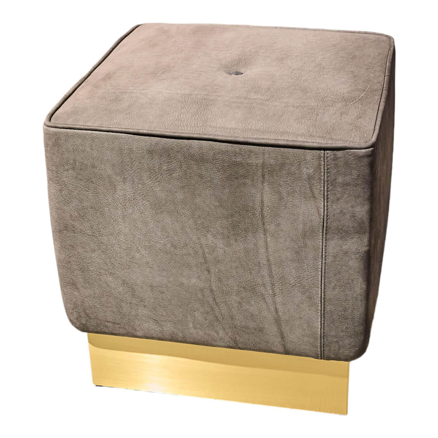 Hocker Anais Leder Bohemian Luna Gestell Metall