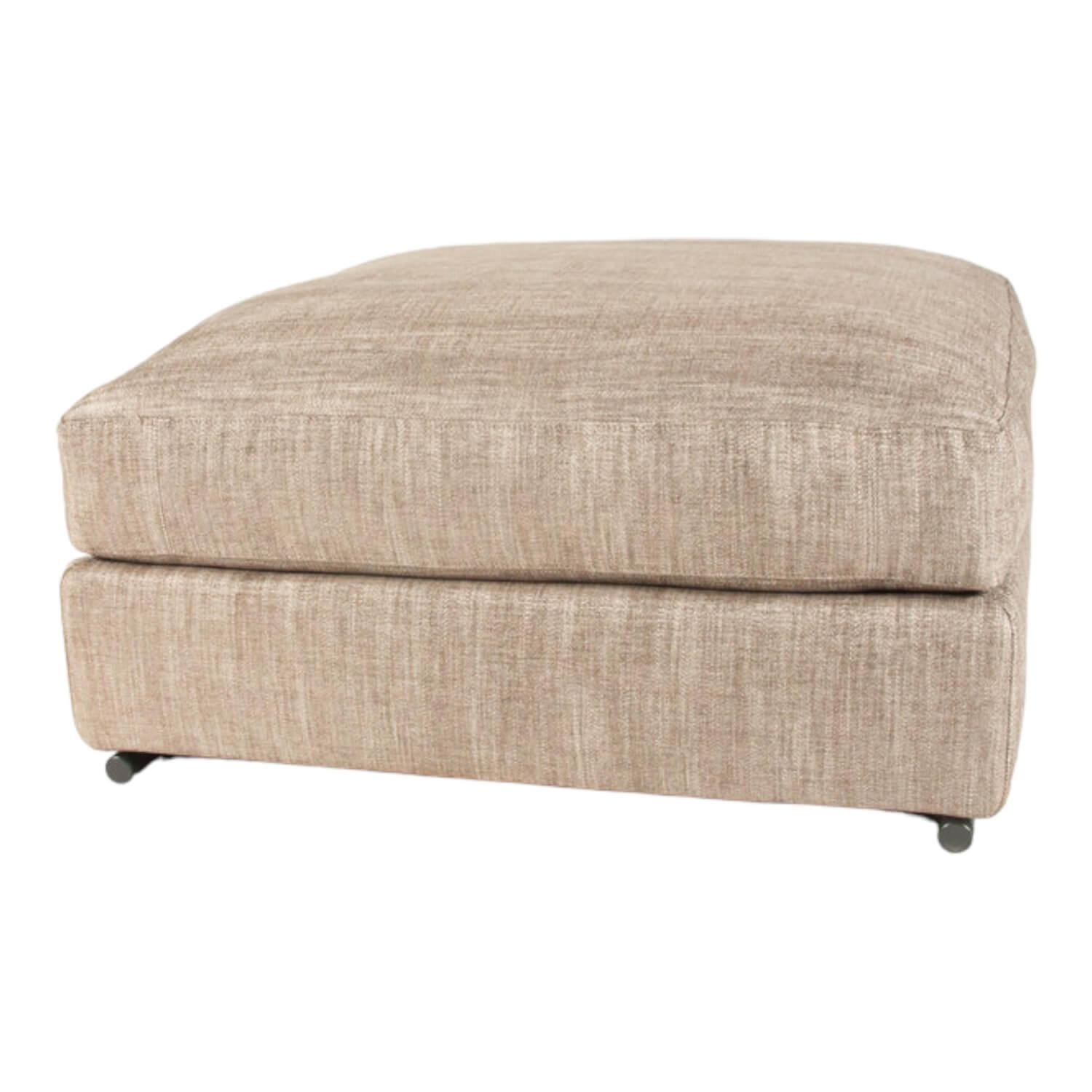 Hocker Zeno Stoff Edison 913 Braun Beige Gestell Metall Brüniert